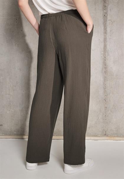 Musselin Wide Leg Hose acron brown