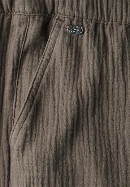 Musselin Wide Leg Hose acron brown