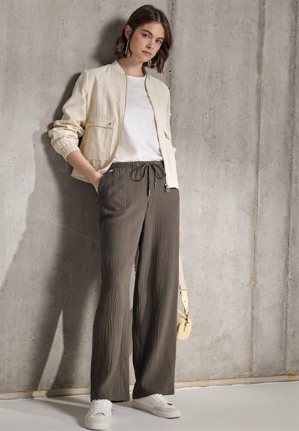 Musselin Wide Leg Hose acron brown