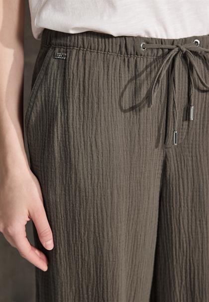 Musselin Wide Leg Hose acron brown