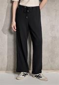 Musselin Wide Leg Hose black