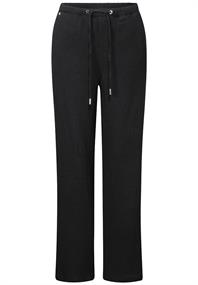 Musselin Wide Leg Hose black