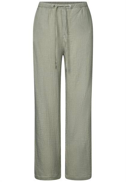 Musselin Wide Leg Hose pale mud green