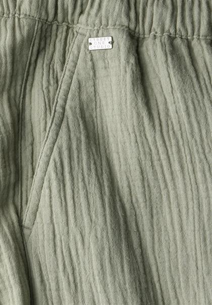 Musselin Wide Leg Hose pale mud green