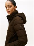 MW DOWN SLIM COAT WITH FUR dark coffee