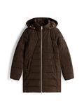 MW DOWN SLIM COAT WITH FUR dark coffee