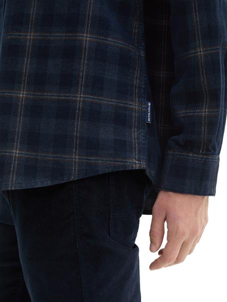 navy dark corduroy check
