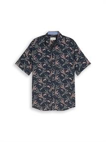 navy green palm design