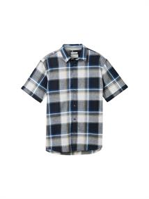 navy linen check