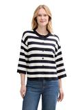 navy offwhite block stripe