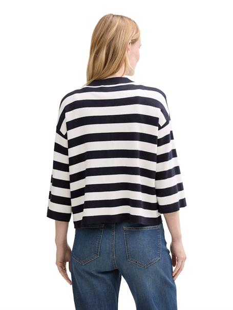 navy offwhite block stripe