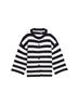 navy offwhite block stripe