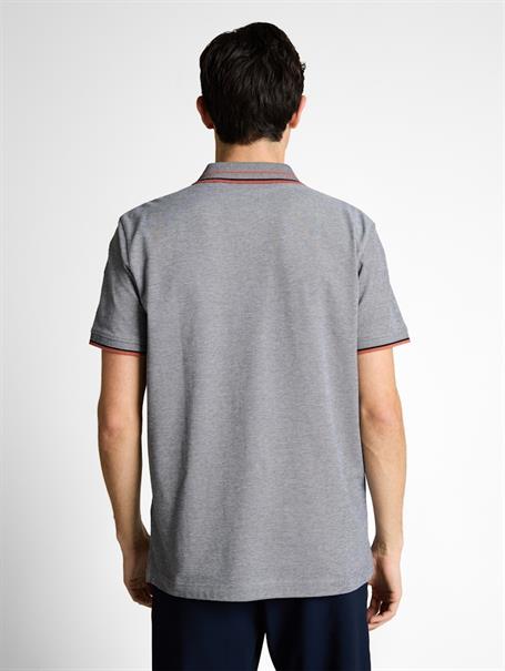 navy white two tone pique