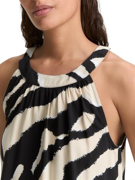 Neckholder Blusentop abstract beige zebra