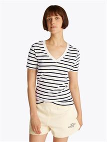 NEW SLIM CODY V-NECK SS breton dark night navy stp
