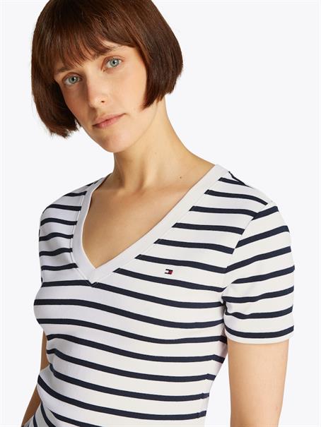 NEW SLIM CODY V-NECK SS breton dark night navy stp