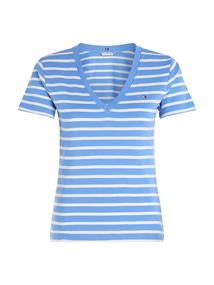 NEW SLIM CODY V-NECK SS breton stp- blue spell- ecru