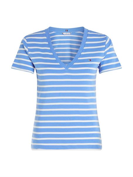 NEW SLIM CODY V-NECK SS breton stp- blue spell- ecru