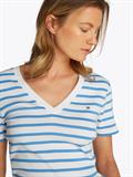 NEW SLIM CODY V-NECK SS ecru- blue spell stp