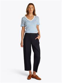NEW SLIM CODY V-NECK SS ecru- blue spell stp