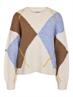 NMARMIE L/S O-NECK ARGYLE KNIT cloud dancer