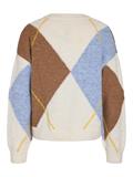 NMARMIE L/S O-NECK ARGYLE KNIT FWD cloud dancer