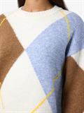 NMARMIE L/S O-NECK ARGYLE KNIT FWD cloud dancer