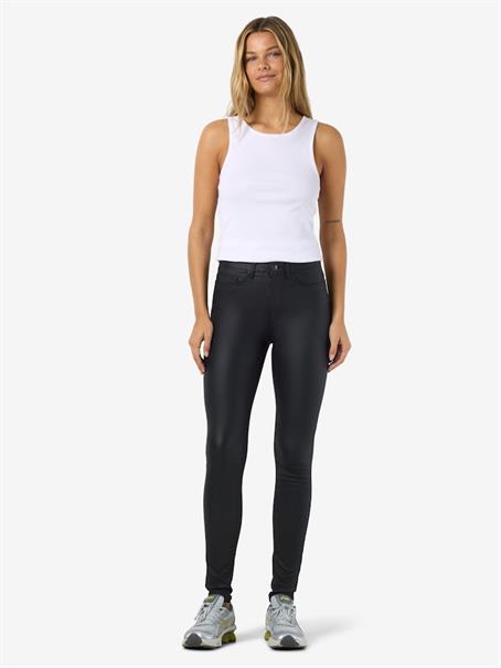 NMCALLIE HW SKINNY COATED PANTS NOOS black