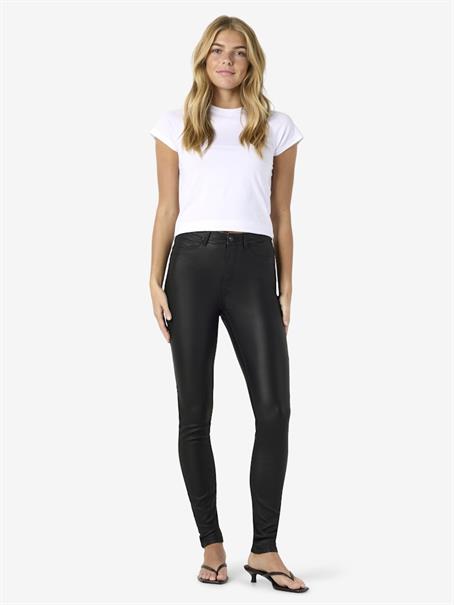 NMCALLIE HW SKINNY COATED PANTS NOOS black