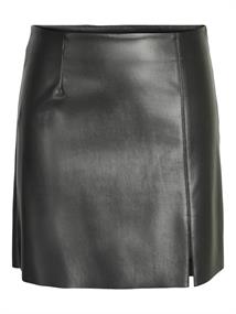NMCLARA PENNY COATED HW SLIT SKIRT NOOS black