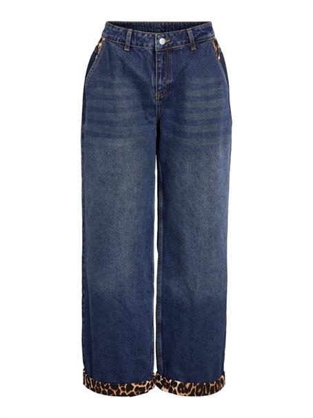 NMCORE NW LEOPATCH WIDE LEG JEAN FO050DB dark blue denim