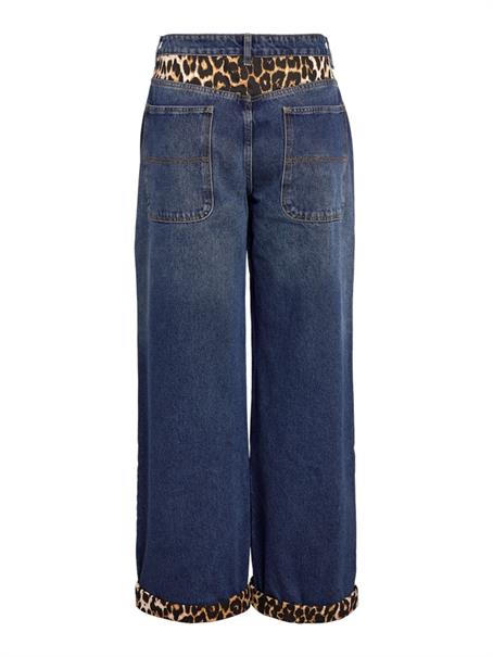 NMCORE NW LEOPATCH WIDE LEG JEAN FO050DB dark blue denim