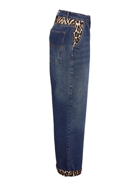 NMCORE NW LEOPATCH WIDE LEG JEAN FO050DB dark blue denim