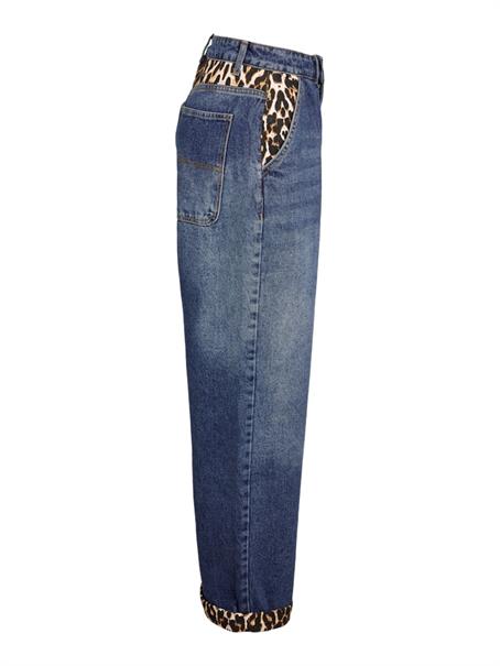 NMCORE NW LEOPATCH WIDE LEG JEAN FO050DB dark blue denim
