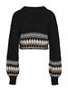 NMDAISY L/S O-NECK KNIT black-eggnog & nomad