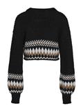 NMDAISY L/S O-NECK KNIT black-eggnog & nomad