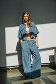NMENZA S/S REG CROP SHIRT MG004MB NOOS medium blue denim
