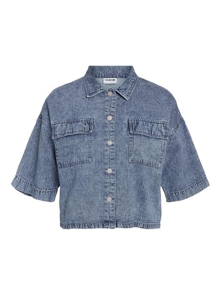 NMENZA S/S REG CROP SHIRT MG004MB NOOS medium blue denim
