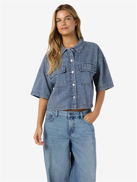 NMENZA S/S REG CROP SHIRT MG004MB NOOS medium blue denim