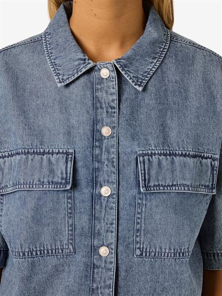 NMENZA S/S REG CROP SHIRT MG004MB NOOS medium blue denim