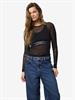 NMJUDITH L/S MESH TOP BG FWD NOOS black