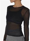 NMJUDITH L/S MESH TOP BG FWD NOOS black
