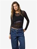 NMJUDITH L/S MESH TOP BG FWD NOOS black