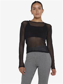 NMJUDITH L/S MESH TOP BG FWD NOOS black