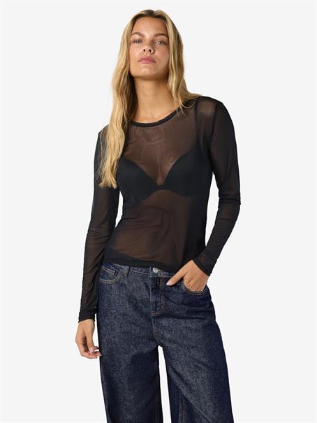 NMJUDITH L/S MESH TOP BG NOOS black1
