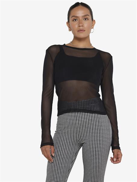 NMJUDITH L/S MESH TOP BG NOOS black