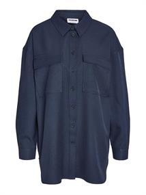 NMLAYTON FLANNY L/S SHACKET WVN navy blazer