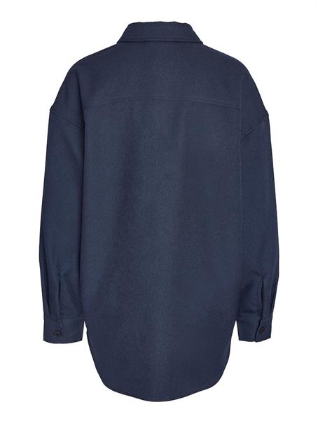 NMLAYTON FLANNY L/S SHACKET WVN navy blazer