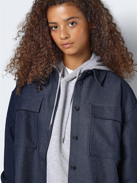 NMLAYTON FLANNY L/S SHACKET WVN navy blazer