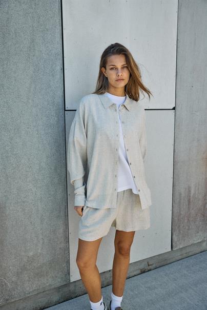 NMLEILANI L/S LOOSE SHIRT WVN NOOS natural